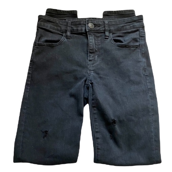 American Eagle Distressed Jegging Dark Black Wash - Ripped Jean - size 2 - Picture 2 of 9